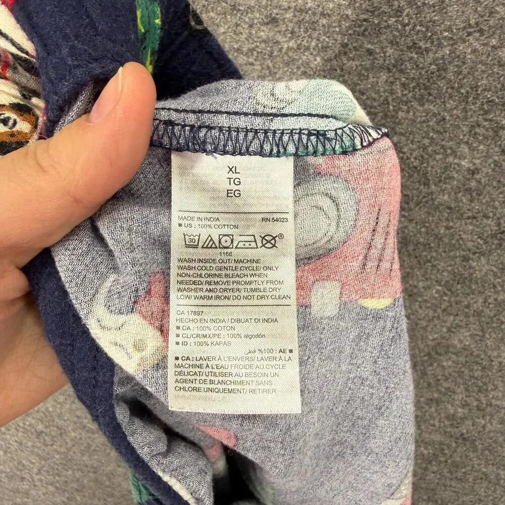 Old Navy Pajama Pants Boys XL Blue Car Print Drawstring Cotton Flannel Sleepwear